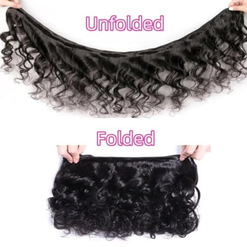 Hair Loose Wave Bundles Human Hair Brazilian Virgin Hair Loose Wave Human Hair Bundle Natural Black Color Can Be Dyed and Styled Total 300g 14 14 14 Inch