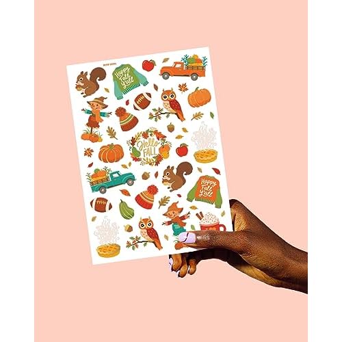 xo, Fetti Fall Temporary Tattoos for Kids - 32 Glitter styles | Birthday Party Supplies, Autumn + Pumpkin