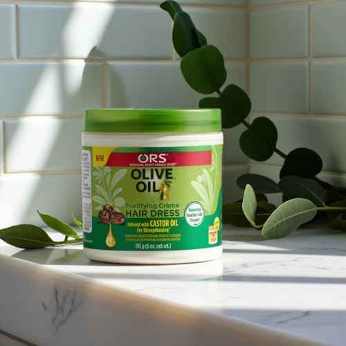 ORS Olive Oil Fortifying Cream Hair Dress Infused with Castor Oil for Strengthening 6 Ounce