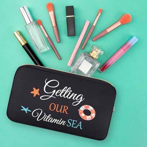 Beach Lover Gift Makeup Bag Funny Sea Lovers Gifts for Women Beach Themed Gifts Cosmetic Bags Cruise Gift Weekend Gift Vacation Travel Gift for Women Sister Daughter Sea Lover