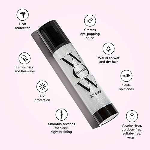 COLOR WOW Pop + Lock High Gloss Finish ? Frizz Control Serum | Prevent Color Fade, Seal Split Ends, and Add Gloss | Get Silky, Shiny Hair!