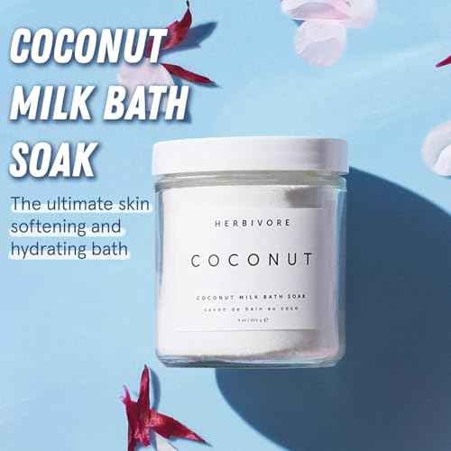 HERBIVORE Coconut Milk Bath Soak | Deeply Hydrating + Skin Softening, Soothing Light Coconut Scent, Vegan, Plant-Based