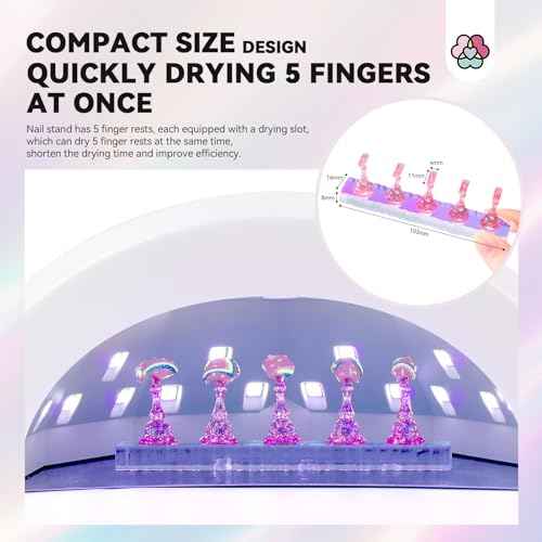 Saviland Nail Stand for Press ons: 3 Set Strong Magnetic Aurora With Nail Stand 40 Pcs Reusable Sticky Putty Nail Holder For Painting Nails For Nails Practice Acrylic Nail Holder Home Beginner Supplies
