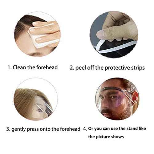 50Pcs Disposable Face Shield Hair Salon Face Cover Barber Supplies Transparent Plastic Bang Trimmer Kits Adhesive Strip Hair Cutting Tools for Home Kids Adults