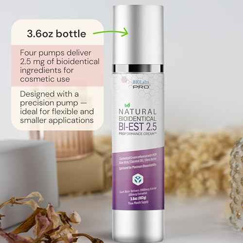 BIOLABS PRO Estro Cream BiEST 2.5 - Bioidentical Natural Solution - 2.5mg Per Dose - Three Month Supply - Luxury Bottle - 3.6oz