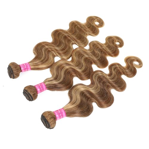 Human Hair Bundles Body Wave Brazilian Virgin Hair Bundles Curly Weave Bundles 100% Unprocessed Human Hair Weft 4/27 Piano Color Ombre Bundles