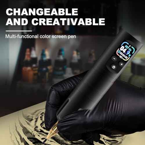 KVM Wireless OLED Tattoo Pen Kit Tattoo Gun Kit Cartridges Wireless Rotary Tattoo Gun Kit Includes 57 Tattoo Accessories Suitable for Tattoo Artists£¨Tattoo ink are for tattoo practice use only£©