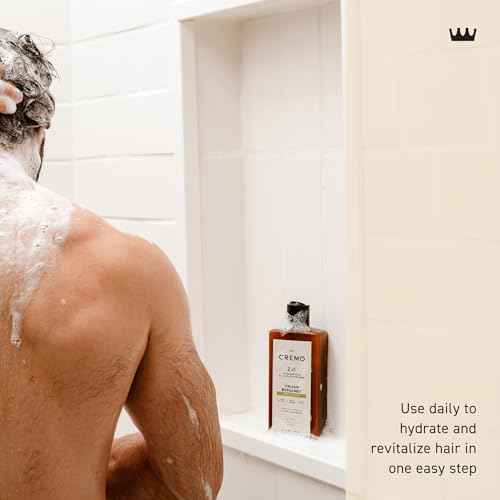 Cremo Italian Bergamot 2 in 1 Shampoo & Conditioner for Men, Notes of Italian Bergamot, Neroli Blossom, and Fresh Vetiver, 16 Fl Oz