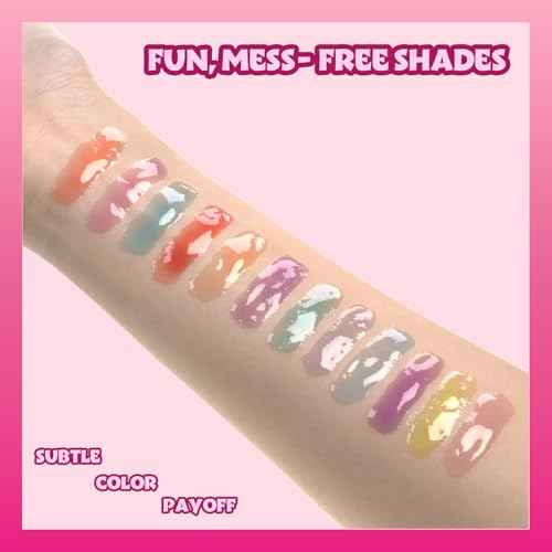 Barbie 12 Piece Plant Based Lip Gloss, Girls Party Favors, First Makeup Set for Girl, Perfect for Parties, Sleepovers, and Birthday Gifts, Ages 3+, by Townley Girl
