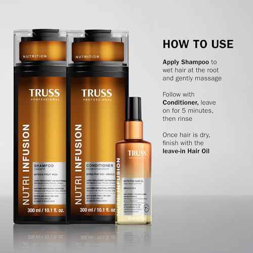 TRUSS Nutri Infusion Hair Oil for Damaged Hair - Hydrating, Anti-Frizz Finishing Oil - Provides Deep Nourishment, Heat Protection and Shine (1 fl oz)