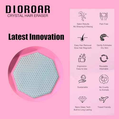 Crystal Hair Eraser for Women,Upgraded Painless Crystal Hair Remover Diamond,Effective Nano Glass Hair Removal Stone Exfoliation without Shaver,Natural Epilator for Silky Skin(Rose Pink)