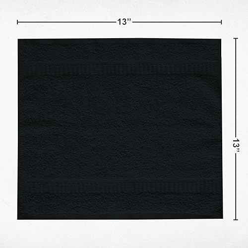 GOLD TEXTILES 100% Cotton Washcloth - 12 Pack | 13x13 inches | Grey - Ultra Soft, Highly Absorbent, Long Lasting and Quick Drying - Hotel & Spa Collection Cool Feel Fingertip Towels (12, Grey)