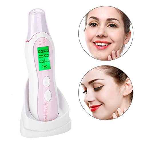 Sonew Digital Skin Tester Pen with LCD Display, Precision Facial Skin Moisture/Oil Analyzer for Skin Care for Traveling, Home, Beauty Salon (White)