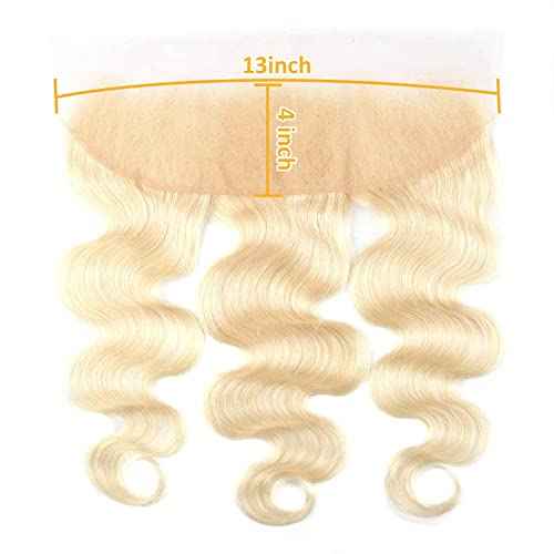613 Frontal 13x4 Transparent HD Lace Frontal Closure Ear To Ear Body Wave Blonde 12A 100% Russian Platinum Blonde Virgin Remy Human Hair for Women #613 16 Inch