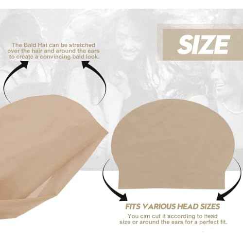 BIKBOK Unisex Bald Caps,Latex Wig Cap Halloween Costume,Head Wig Cap Costume Accessory for Theme Party