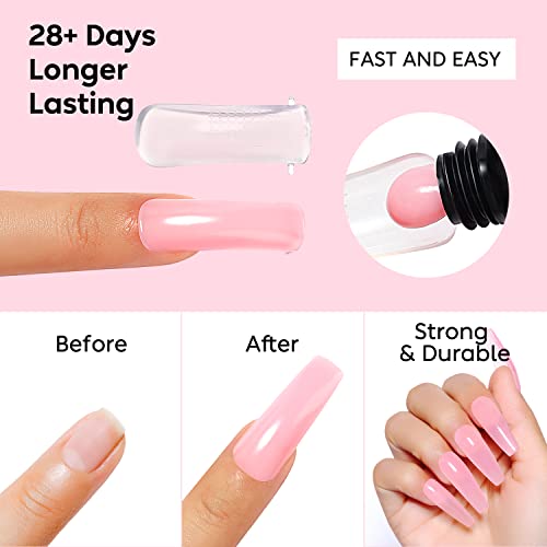 AIMEILI Poly Nail Extension Gel Orange Builder Nail Gel Hema Free Poly Nail Enhancement Nail Art Design DIY Salon Nail At Home Gift for Women Nail Gel - 043