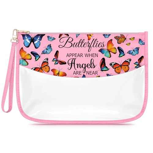 Sfodiary Butterfly Makeup Bag for Women Inspirational Gift for Butterfly Lover Animal Lover Funny Birthday Christmas Gifts for Her Daughter Sister Cosmetic Bag Zipper Travel Toiletry Pouch