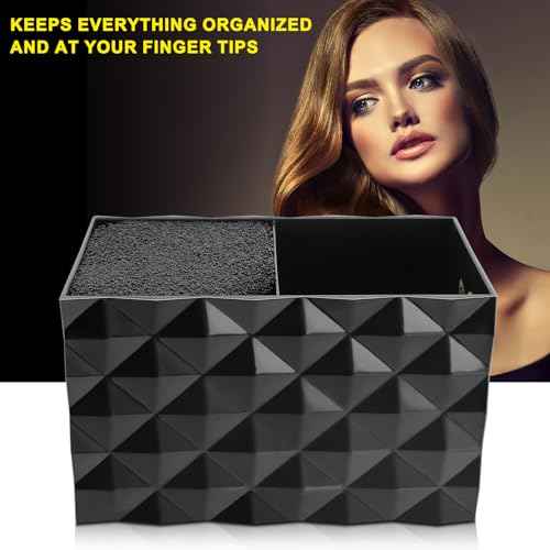 NICEMOVIC Barber Scissors Holder Box, Barber Accessories Barber Supplies, Professional Salon Hairdressing Scissors Rack Holder Storage Organizer for Hairstyling Combs Clips Brushes (Black)