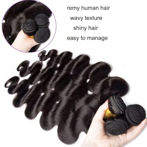Augfst Brazilian Virgin Human Hair Bundles 16 18 20 Inch Body Wave Bundles Human Hair Natural Color Inch 12A Unprocessed Sewn In Quick Weave for Black Women