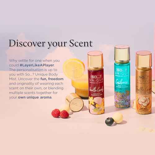 So...? Unique Body Mist - Vanilla Candy for Women - 5.1 oz Body Mist - Pack of 3