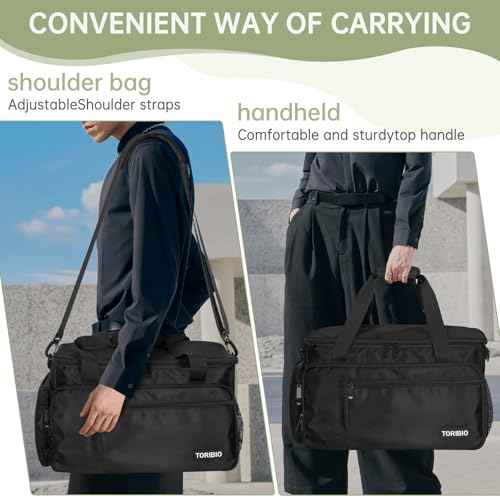 TORIBIO Large Capacity Hairdresser Bag with Adjustable Dividers, Barber Carrying Bag Barber Travel Case Organizer for Clippers and Supplies, Holds Various Hair Cutting Tools