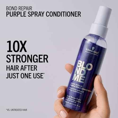 BlondMe Bond Repair Purple Spray Conditioner for Blonde Hair | Neutralize Yellow & Brassy Tones | Strengthen, Repair, & Prevent Breakage | For Moisturized, Healthy-Looking Cool-Toned Blondes