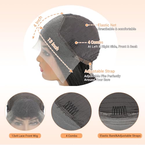 Bob Wig Human Hair 13x4 HD Lace Front Wigs Human Hair Pre Plucked 200% Density Glueless Short Body Wave Bob Wigs for Black Women with Baby Hair 12 Inch