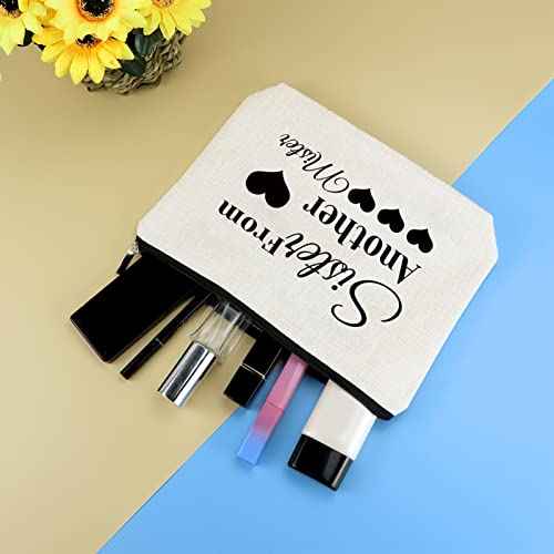 Sister Gift from Sister Best Friend Makeup Bag Gifts Friendship Gifts for Her Inspirational Gift Cosmetic Bag Christmas Birthday Graduation Wedding Gift for Girls Friend Sister Bestie Travel Pouch