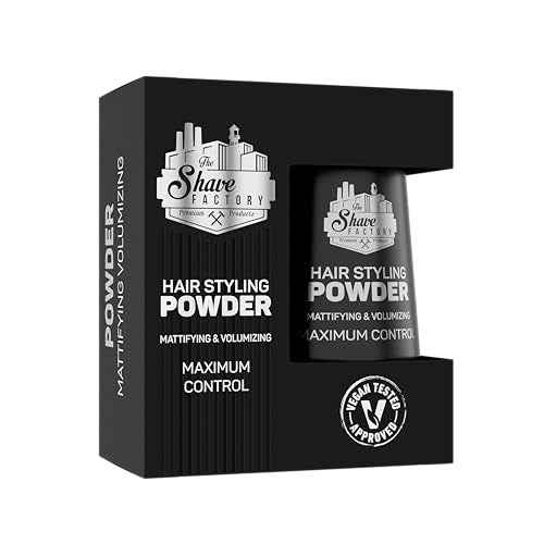 the shave factory Hair Styling Powder 21gr. Mattifying&Volumizing Powder with Maximum Control-Elegant Design, Ease Of Use, Flexible and Long-Lasting Hold Product For Professional Barbers 20gr