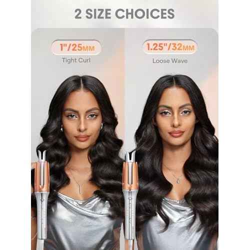 SHEGLAM Automatic Curling Iron 1 1/4 inch with 3 Temperatures Fast Heating, 2-Way Rotation, Anti-Scald, Anti-Tangle Rotating, Automatic Shut-Off for Hair Styling