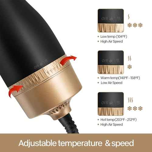 NOOR 4-in-1 Hot Hair Dryer Brush Frizz Control Blowout Hair Dryer Brush Blow Dryer Brush for Drying and Straightening Volumizing Hot Air Styler for All Hairstyles - Frizz-Free Hair in One Easy Step