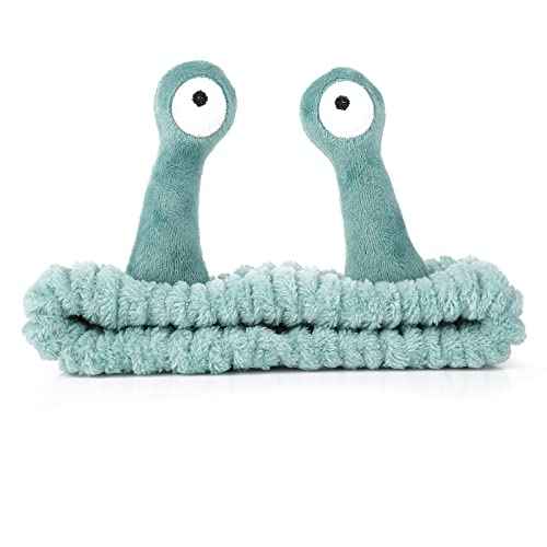 Face Wash Headband, Palm and Snail Spa Hair Bands Makeup Headbands Women Cartoon Cute Coral Fleece Elastic Headband Creative Hair Accessories for Washing Face Shower Beauty Skincare