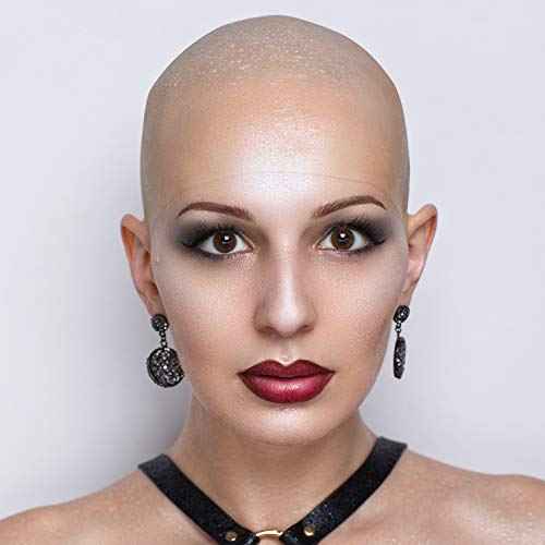 WILLBOND 2 Pieces Bald Caps Halloween Latex Makeup Bald Head Wig Cap 2 Sizes Fake Costume Accessory for Kids Adults Men Women