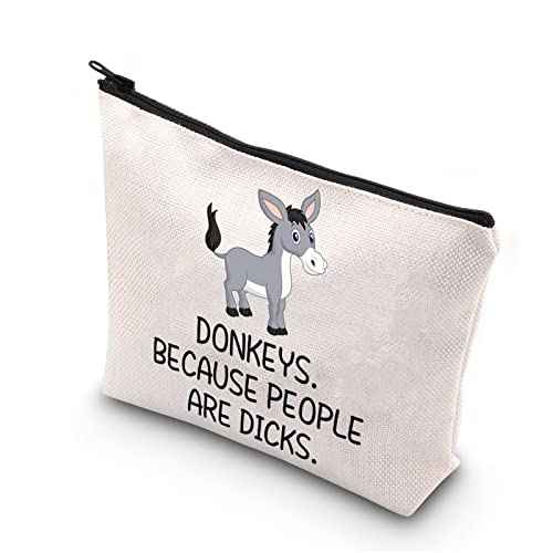 TSOTMO Donkey Spirit Animal Gift Donkeys Because People Are Dicks Animal Lover Zipper Pouch Makeup Bag (Dicks Donkey)