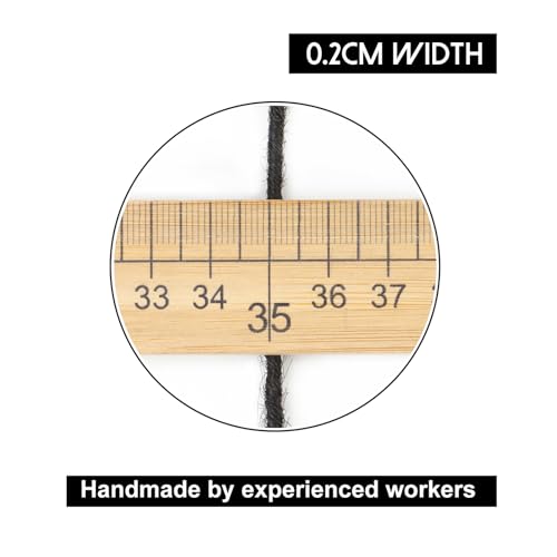 12inch 60 Strands 0.2cm Width 100% Human Hair Dreadlock Extensions, Full Handmade Loc Extensions Human Hair for Men Women Kids, Permanent Dread Extensions(Natural Black)