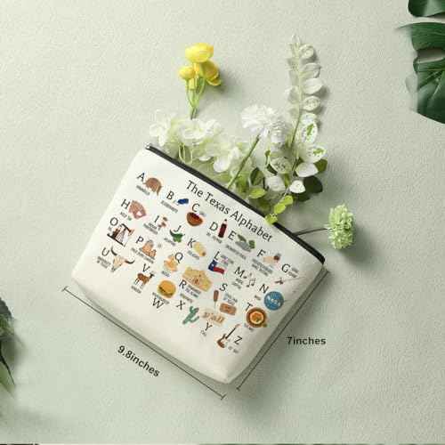Cute Texas State Souvenirs Gifts Makeup Bag Texas Themed Gifts for Women Her Sister Daughter Mom Friends Coworkers Aunt Niece Friendship Birthday Christmas