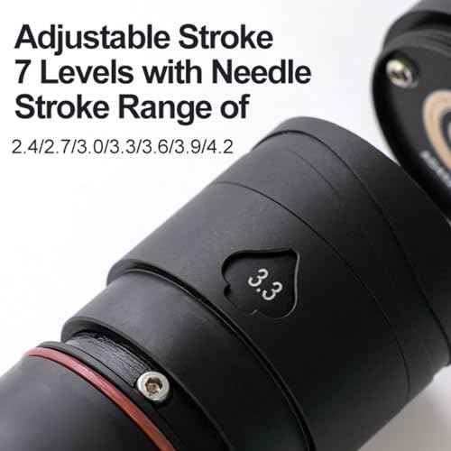 LONE Wireless Tattoo Pen Machine with 1700mAh Chargeable Battery,7 Adjustable Stroke Length Power Motor Tattoo Gun,Tattoo Rotary Machine with Extra Battery for All Cartridge Needles
