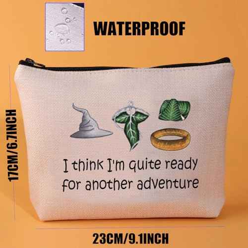 JYTAPP Movie Gift I Think I'm Quite Ready For Another Adventure Movie Merch Makeup Bag Lord Movie Rings Fans Gift