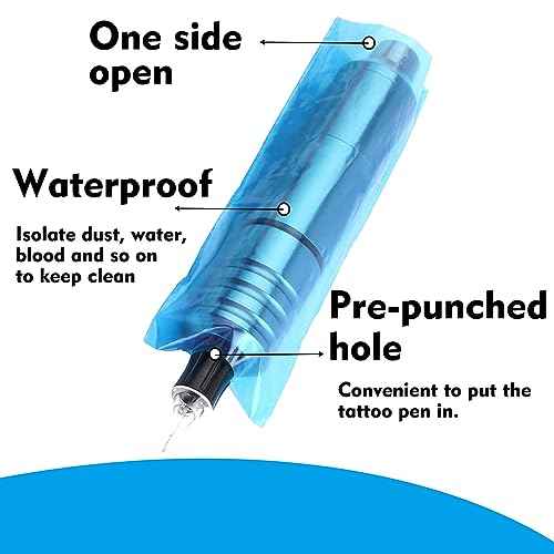 Pen Machine Covers with Grip Tapes - Rayyl 200pcs Tattoo Pen Covers and 4pcs Tattoo Grip Tape Tattoo Machine Bags Tattoo Pen Sleeves Combination Tattoo Supplies