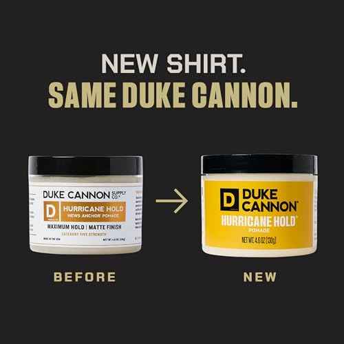 Duke Cannon Hurricane Hold Pomade ? 4.6 oz ? Extra Strong Hold, No Shine, Water-Based for Easy Washout, Long-Lasting Hair Control