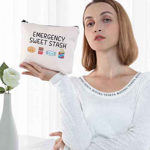 G2TUP Funny Snacks Makeup Bag Snacks Lover Gift Emergency Sweet Stash Travel Bag Snacks Merch (Emergency Sweet Bag)