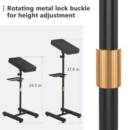 ZHOOGE Tattoo Armrest Stand H Base with Tray Adjustable Height for Studio Tattoo Supply