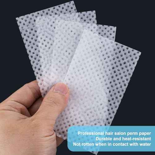 100pcs End Papers for Hair, Breathable Disposable Salon Hair Perm Papers, High Temperature Resistance Curling Tissue Styling Accessories for Cold and Hot Perms- White