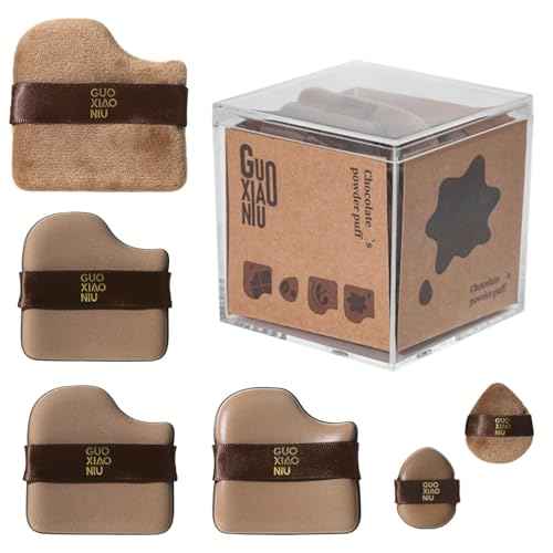 6pcs Powder Puffs Set With Case, Makeup Powder Puff, Velour Makeup Puff, Setting Powder Puff, Reusable & Washable, Ideal For Foundation, Powder Cream, Setting, Christmas Gifts For Women