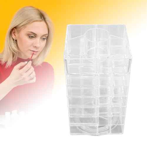 Lipstick Holder, 360 Rotating Cosmetic Lipsticks Tower Spinning Lipgloss Storage Display Holder, 53 Slots Lipsticks Organizer Clear Acrylic Cosmetic Display Case