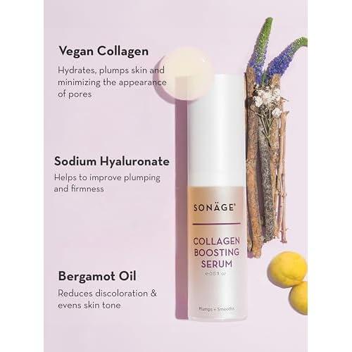 Sonage Collagen Boosting Serum: Vegan Anti-Aging Face Serum | Plumps, Smooths, Minimizes Pores, Wrinkles