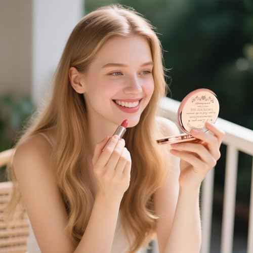 GAOLZIUY Granddaughter Makeup Compact Mirror - Grandma & Grandpa Gift, Birthday Present with Light & Magnification
