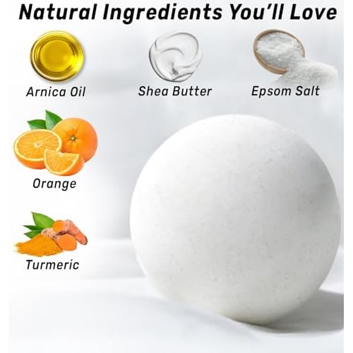 Natural Bath Bombs Luxurious Bath Foam Gift for Dry Skin Hydration Moisturizing Turmeric Arnica Orange Essential Oil Infused for A Blissful Experience