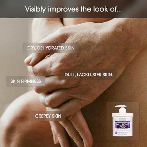 Advanced Clinicals Hyaluronic Acid Moisturizer Body Cream W/Vitamin E | Hydrating Cream & Body Lotion For Women & Men To Help Improve Look of Wrinkles, Dry Skin, Crepey Looking Skin, 16 Ounce