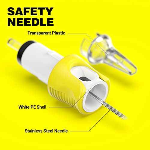 Hawink 9RL Tattoo Needles Cartridge #10 Bugpin 9 Round Liner X-Taper 16PCS with Membrane Professional Disposable Finger Ledge Cartridges EN05S-FG-16-1009RL